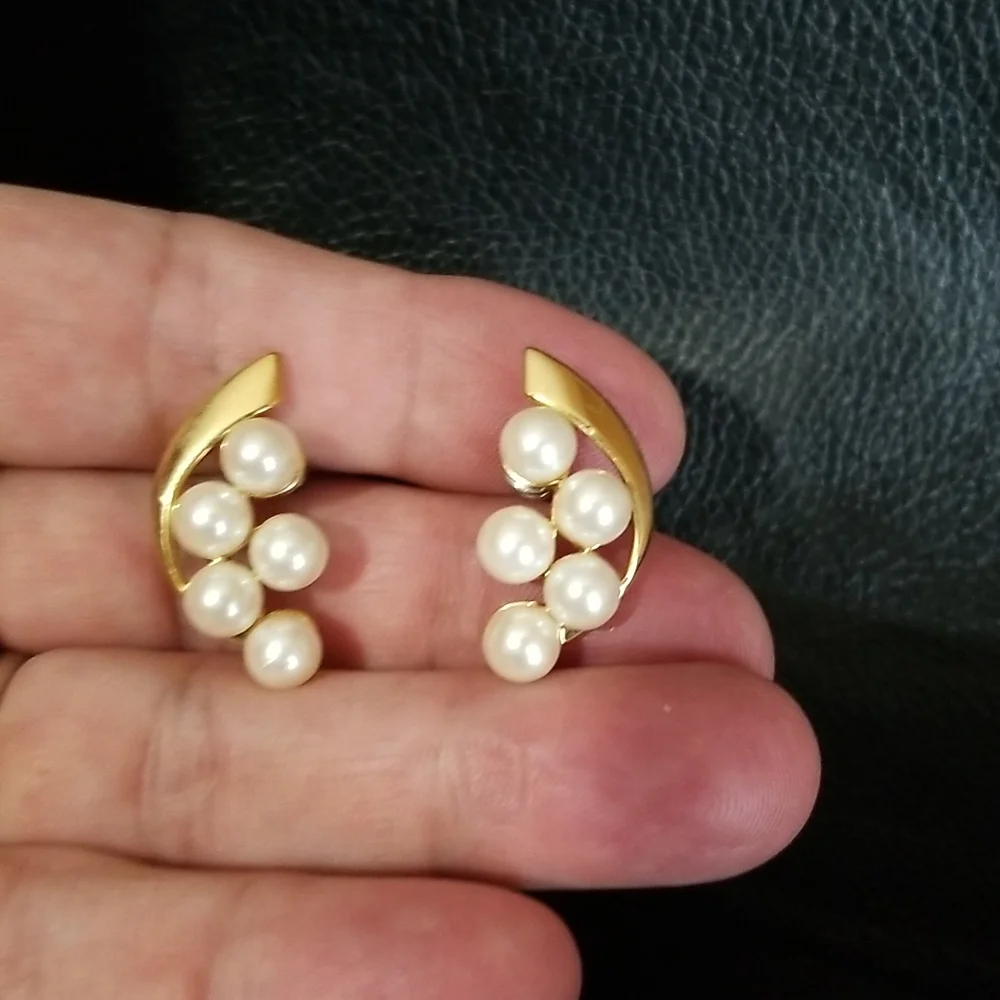 3 for 20. Gold and pearl earrings - Picture 3 of 4